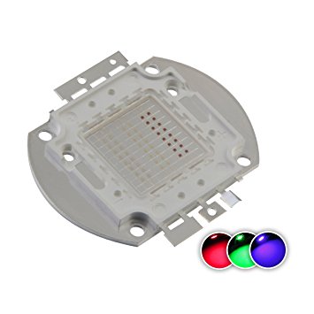 Chanzon High Power Led Chip 50W RGB Common Anode (600mA-700mA for Each Color) Multicolor Super Bright Intensity SMD COB 50 Watt Light Emitter Components Diode 50 W Bulb Lamp Beads DIY Lighting