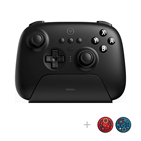 8Bitdo Ultimate Bluetooth Controller with Charging Dock, 2.4g Wireless Pro Gamepad with Back Buttons, Hall Joystick, Motion Controls and Turbo Function for Switch, Steam Deck & PC Windows (Black)