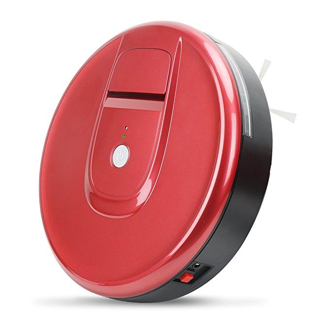 Robot Vacuum Cleaner Sweeper Cleaning Automatic Floor Compact Carpet Smart Brush Robotic Intelligent Cliff Sensor,Agate Red