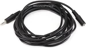 3.5mm Stereo Plug/Jack M/F Cable - 12ft [Electronics]