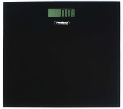 VonHaus Electronic Bathroom Scale with a Slim Sleek Design in Black with LCD Display 150kg330lb Free 2 Year Warranty