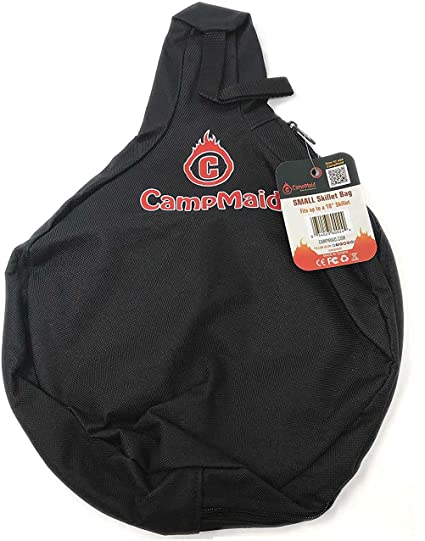 CampMaid Small Skillet Bag – for 8' or 10' Skillet – 12' x 17' x 3' – Durable Quality Chef Bag – Lightweight Small Bag – Convenient Outdoor Cookware Portability – Multipurpose Camping Organizer