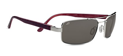Serengeti Flex Tosca Sunglasses, Polar PhD CPG, Shiny Silver/Deep Red Brown Laser