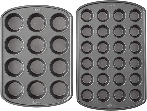 Wilton Perfect Results Premium Non-Stick Mini and Standard Muffin Pan Set, 2-Piece