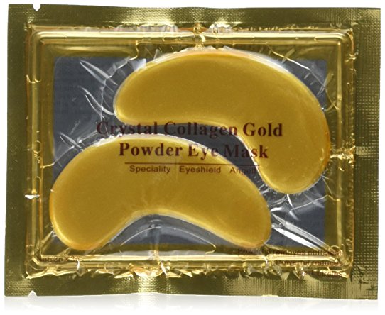 Hitece Anti Aging Crystal 24K Gold Powder Gel Collagen Eye Masks Sheet Patch (10 Pairs)