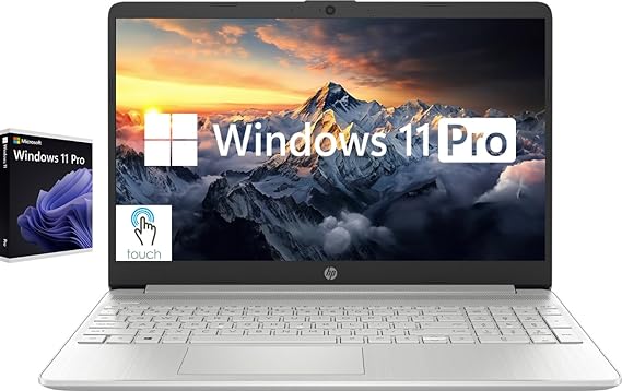 hp Touchscreen 15.6" Business Laptop Computer, Windows 11 Pro Laptop, Intel Core i7-1255U 10-Core Processor, 16GB RAM 1TB SSD, Intel Iris Xe Graphics, FHD IPS Display, Long Battery Life, Silver