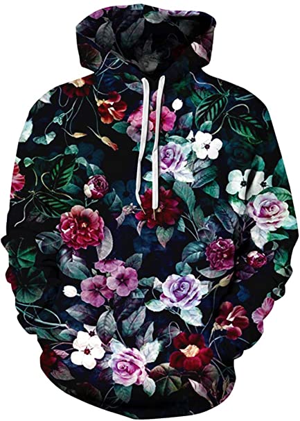 FLYCHEN Mens Hoodies Fashion Active Hoodies Pullover Printed Hooded Sweatshirt