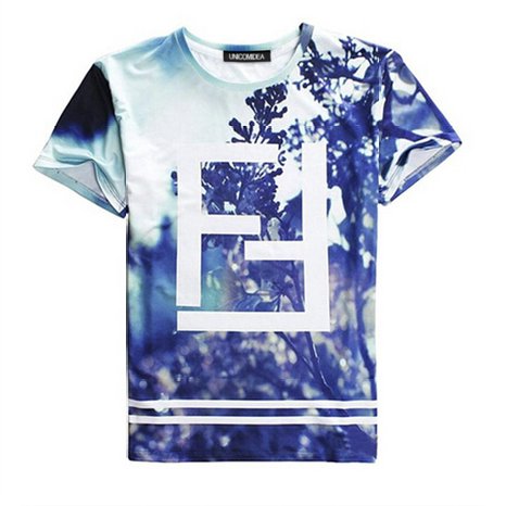 Men's Short Sleeve 3d Creative Graffiti Print Hip Hop Style T-shirts