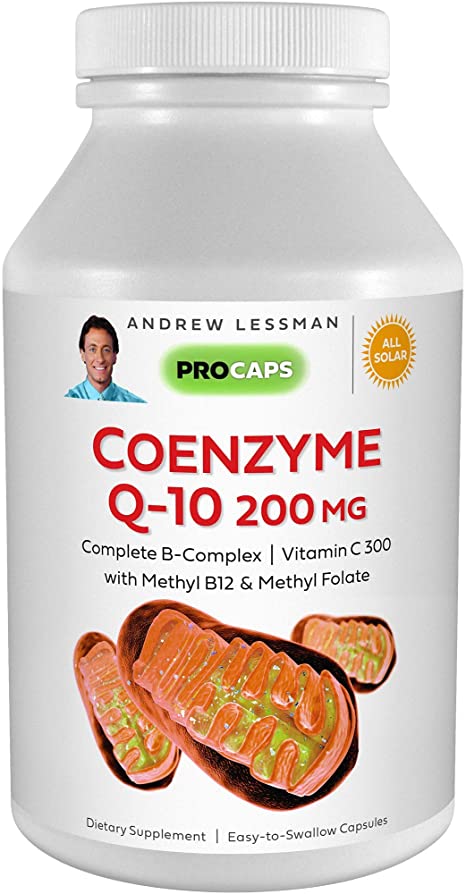 Andrew Lessman Coenzyme Q-10 200 mg 30 Capsules – Essential for Energy Production and Optimum Key Organ Function, Anti-Oxidant Support, Depleted by Aging, Plus B-Complex. Easy to Swallow Capsules