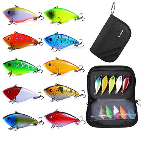 PLUSINNO Fishing Lures for Bass 16pcs Spinner Lures with Portable Carry Bag,Bass Lures Trout Lures Hard Metal Spinner Baits Kit