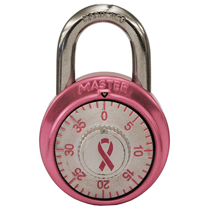 Master Lock 1530DPNK Breast Cancer Research Foundation Dial Combination Lock, Pink 2-Pack