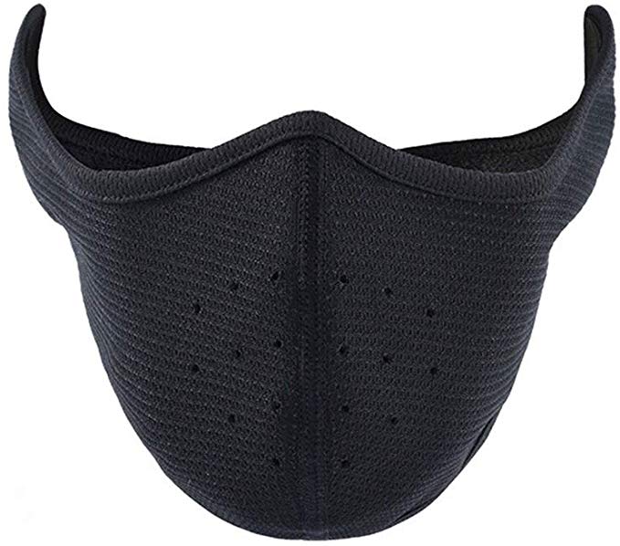 Sheehan Winter Men's and Women's Mask Women's Fleece Half Face Wind Mask with Warm Dust Mask with Earmuffs Adjustable Adult Motorcycle, Cycling, Skiing, Snowboarding, Hiking, Outdoor Activities Black,Large