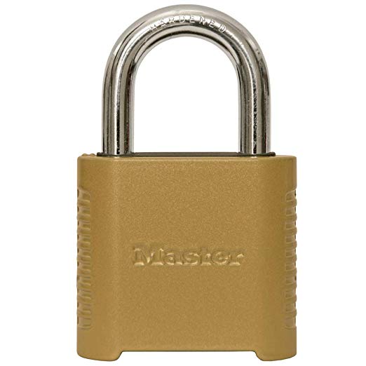 Master Lock 875D Heavy Duty Outdoor Combination Lock 2 in. Wide Brass Finish