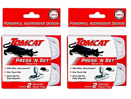 Tomcat Press 'N Set Mouse Trap, 2-Pack (4 Traps)