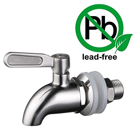 KES K1060 Replacement Spigot for Beverage Dispenser SUS304 Stainless Steel 5/8" or 16mm, Polished Finish