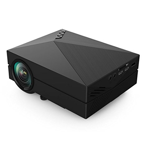 1000 LM Mini LED Pico Projector 800x480 Resolution for Video Games Home Theatre Movie (Black)