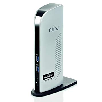 Fujitsu PR08 USB 3.0 Port Replicator with Dual Monitor Output, Silver