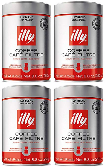 Illy Caffe Normale Drip Medium Roast Ground Coffee 8.8 Oz (Pack of 4)