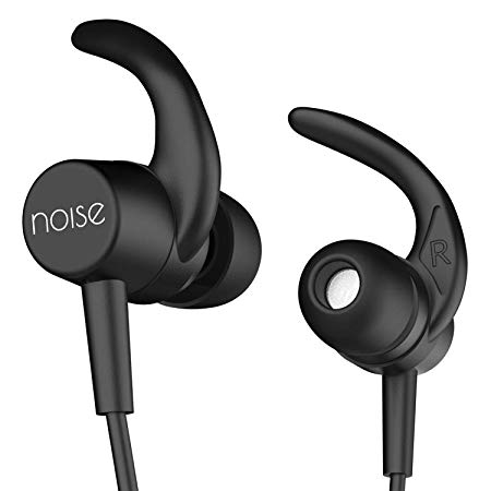 Noise Tune Sport in-Ear Wireless Bluetooth Earphones/Headphones with Mic and Voice Assistant Support with Wingtips for Comfortable and Secure Fit (Midnight Black)