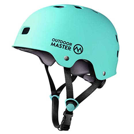 OutdoorMaster Skateboard Helmet - CPSC Certified Lightweight, Low-Profile Skate & Freestyle BMX Helmet with Removable Lining - 12 Vents Ventilation System - for Kids, Youth & Adults