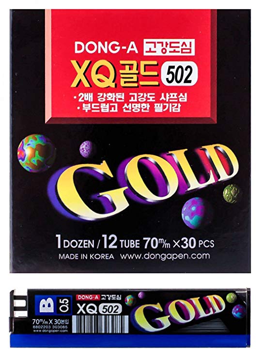 DONG-A XQ Ceramic GOLD Ultra Strength, Lead Refill, B 0.5mm, 360 Pieces of Lead