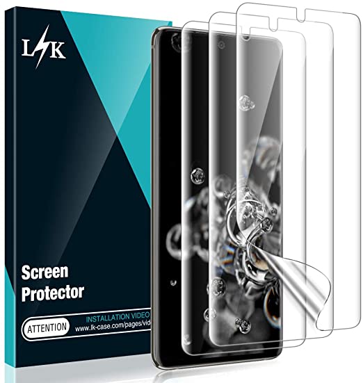 [3 Pack] L K Screen Protector for Samsung Galaxy S20 Ultra / S20 Ultra 5G, [Self Healing] [Full Coverage] [Case Friendly] High Definition Clear Flexible TPU Film