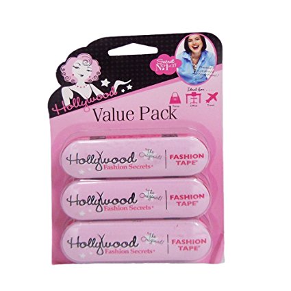 Hollywood Fashion Secrets 36 Piece Fashion Tape Tin Value Pack, 3 Count