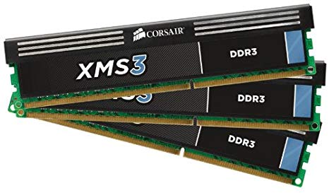 Corsair XMS3 6GB (3x2GB) DDR3 1600 MHz (PC3 12800) Desktop Memory (TR3X6G1600C9)