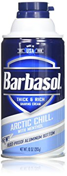 Barbasol Arctic Chill with Menthol Thick and Rich Shaving Cream for Men, 10 Ounce