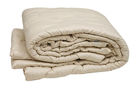 Sleep & Beyond 66 by 86-Inch Organic Merino Wool Comforter, Twin, Ivory