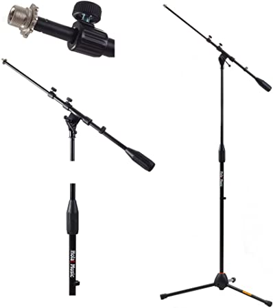 Hola! Music HPS-101TB Professional Tripod Microphone Mic Stand with Telescopic Boom, Black