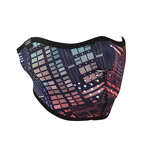 ZANheadgear Unisex-Adult Half Mask (Neoprene Neon Circuit)(Multicolor, One Size)