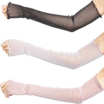 SATINIOR 3 Pairs Women's Long Lace Arm Sleeves Ultra Thin Arm Warmers Women Sheer Gloves Fingerless Sunscreen Sleeves Sheer Sleeves for Party Outdoor Sport Activities