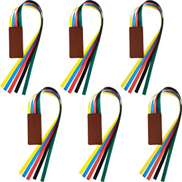 6 Pieces Ribbon Bookmark Multi Ribbon Page Marker Leatherette Bookmark Artificial Leather Bookmark with Colorful Ribbons for Books