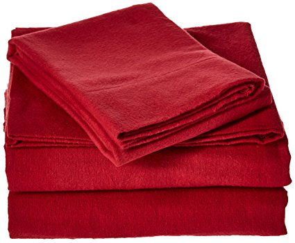 Brielle Cotton Flannel Sheet Set, Full, Red