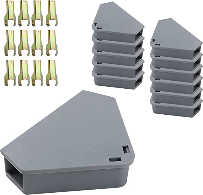 Anblak Mouse Station with Keys Gray 12 Pack, Key Required Rat Stations, Keeps Children and Pets Safe Indoor & Outdoor