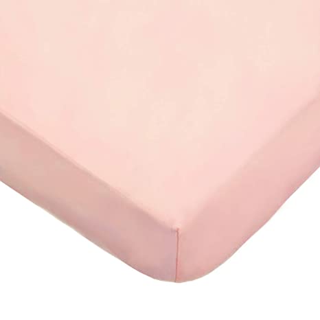TL Care 100% Cotton Jersey Knit Fitted Crib Sheet for Standard Crib & Toddler Mattresses, Blush, for Girls