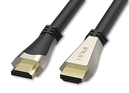 MoKo High Speed HDMI 2.0 Cable(25 Feet), Zinc Metal Alloy Shielding Shell, Supports Ethernet, 3D, 4K Ultra HD, Audio Return, Blu-ray Player, PS4, PS3, A/V Receiver, BLACK