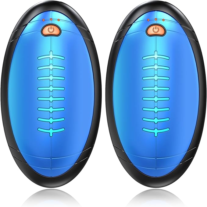 Hand Warmer Rechargeable, 2 Pack Rugby-Shaped Electric Hand Warmers with 3 Heat Setting, 20Hrs Long Lasting Portable Pocket Heater for Outdoor Camping, Hunting, Golf, Man Women Gifts