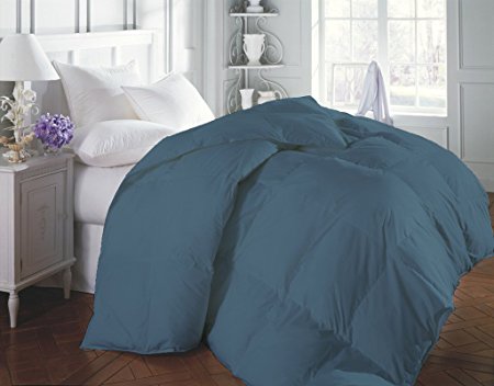 1000 TC Egyptian Cotton Down Alternative Comforter Duvet Hypoallergenic Double Brushed for Superior Softness Mediterranean Blue California King By BED ALTER Solid (300 GSM Microfibre filling)