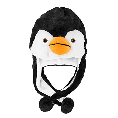 Penguin Cute Plush Animal Winter Ski Hat Beanie Aviator Style Winter