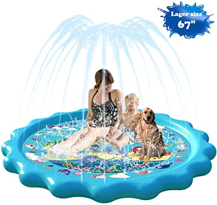 Homydom Sprinkler for Kids, Splash Pad for Toddlers Outdoor Inflatable Sprinkler Water Toys for Kids Unicorn