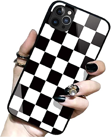 Checkerboard Phone Case Compatible with iPhone 11 Pro Max XS XR X 7 8 Plus 6 6s 5 5s Hard Cover Grid Lattice Plaid Tartan Damier Chessboard Checker Flag (Compatible with iPhone 7/8, 1)