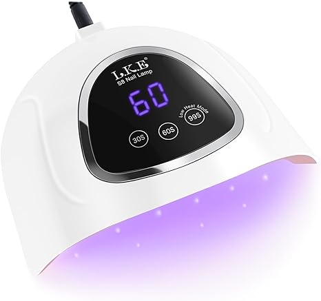 UV LED Nail Lamp, LKE LED Nail Lamp 72W UV Light for Nails with 3 Timer Setting & LCD Touch Display Screen Nail Lamp Nail Dryer (White)