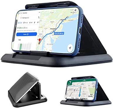 Cell Phone Holder for Car, Car Phone Mount Silicone Car Pad Mat for Various Dashboards, Slip Free Desk Phone Stand Compatible with iPhone, Samsung, Android Smartphones, GPS Devices and More