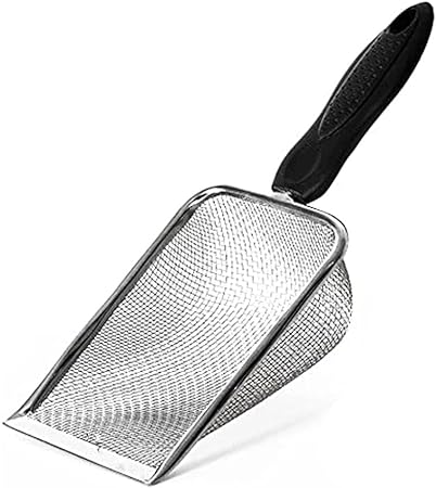 Small Holes Cat Litter Scoop, Durable Metal Litter Scoop for Kitty, Sifter with Deep Shovel for Cat Dog Rabbit
