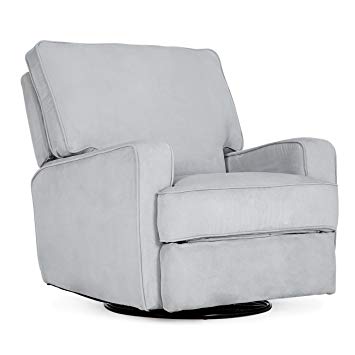 Belleze Recliner Chair Padded Armrest Backrest Living Room Swivel Reclining Chairs Comfort Footrest Linen, Gray