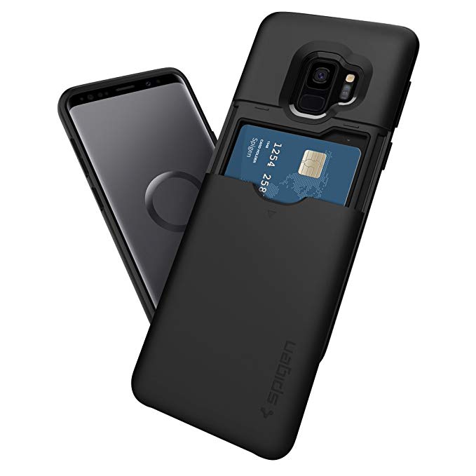 Galaxy S9 Case Spigen Slim Armor CS [Updated Version] - Slim Dual Layer Wallet Design and Card Slot Holder for Samsung Galaxy S9 (2018) - Black