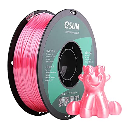 eSUN Silk PLA 3D Printer Filament, Dimensional Accuracy  /- 0.03 mm, 1 kg Spool, 1.75 mm, Pink