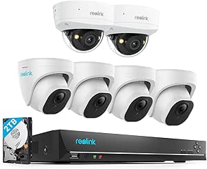 Reolink 5MP PoE Security Camera System Bundle, 4pcs 5MP Dome PoE IP Cameras with Smart AI Detection, 8CH NVR with Pre-Installed 2TB HDD, RLK8-520D4-5MP Bundle with IK10 Vandal Proof PoE Cam RLC-540A